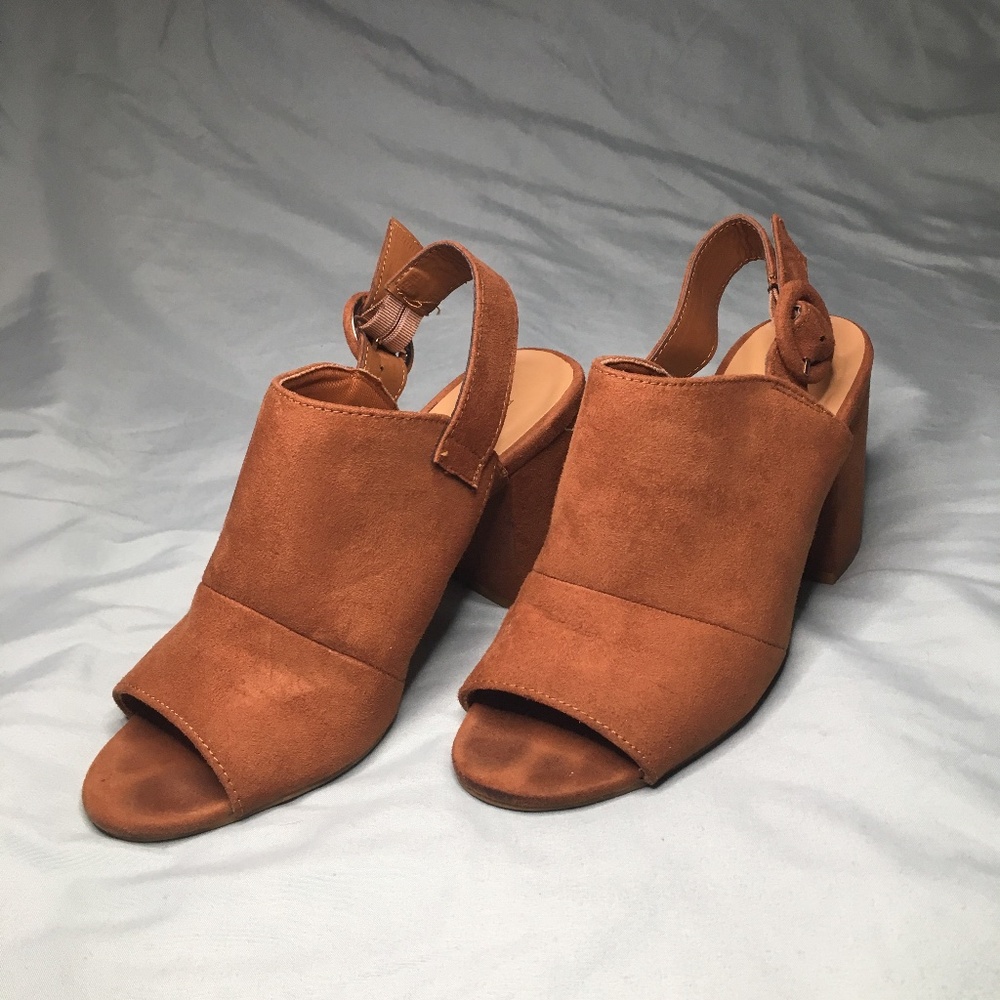 Light Brown Suede Wedges